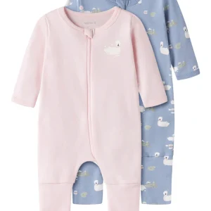 2-pack Pyjamas Svanar Dragkedja Rosa/Blå